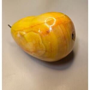 Vintage Italian Marble Pear Carved. MCM Decor